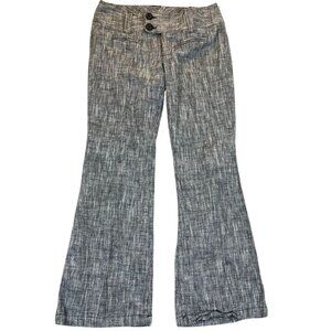 Maurices Women's Linen Cotton Blend Pants 7/8 Gray Linen Blend Wide-Leg Business